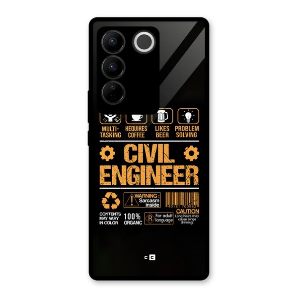 Civil Engineer Glass Back Case for Vivo V27