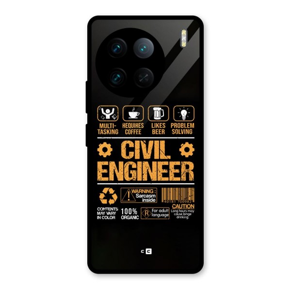 Civil Engineer Glass Back Case for Vivo X90 Pro