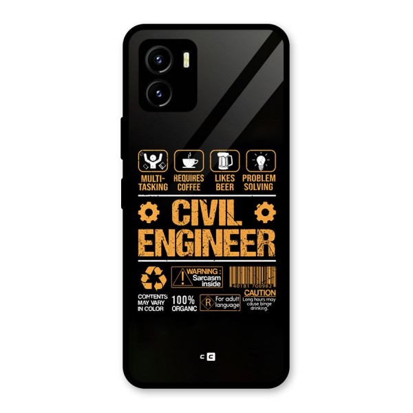 Civil Engineer Glass Back Case for Vivo Y15s