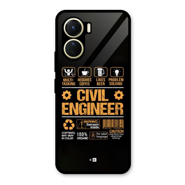 Civil Engineer Glass Back Case for Vivo Y16