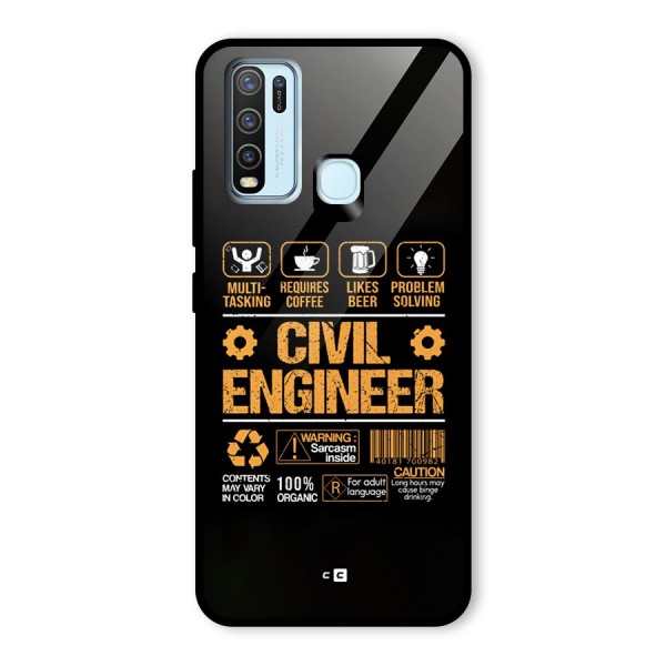 Civil Engineer Glass Back Case for Vivo Y30