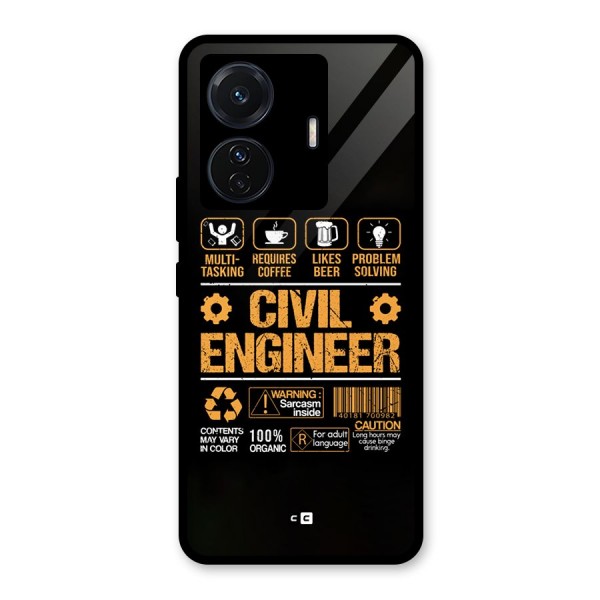 Civil Engineer Glass Back Case for Vivo iQOO Z6 Pro