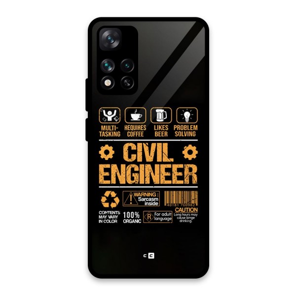 Civil Engineer Glass Back Case for Xiaomi 11i HyperCharge 5G