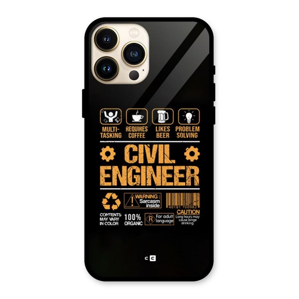 Civil Engineer Glass Back Case for iPhone 13 Pro Max