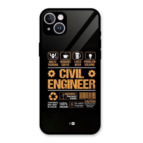 Civil Engineer Glass Back Case for iPhone 14 Plus