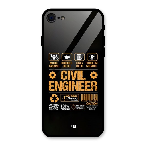 Civil Engineer Glass Back Case for iPhone 8