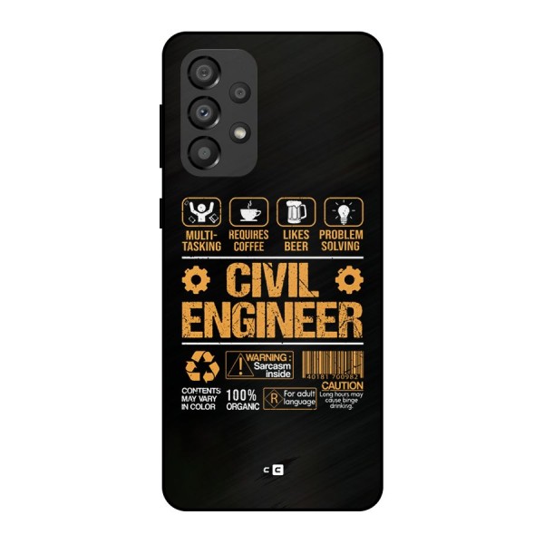 Civil Engineer Metal Back Case for Galaxy A33 5G