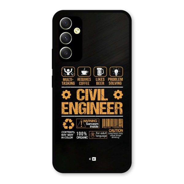 Civil Engineer Metal Back Case for Galaxy A34