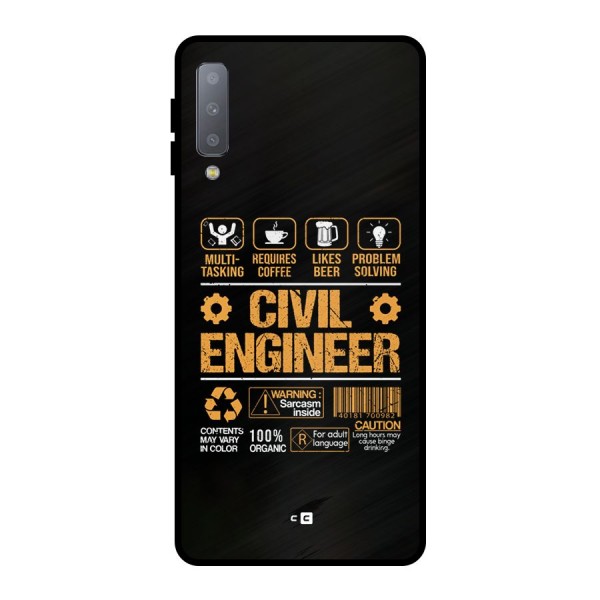 Civil Engineer Metal Back Case for Galaxy A7 (2018)