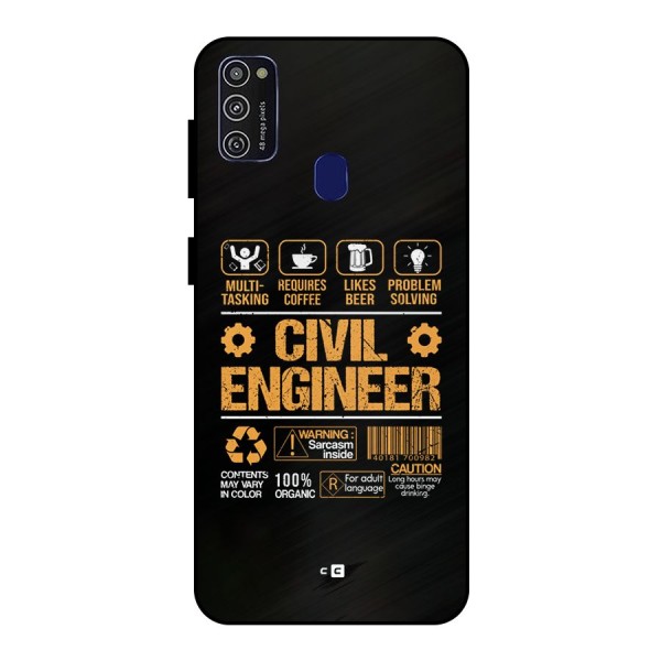 Civil Engineer Metal Back Case for Galaxy M30s