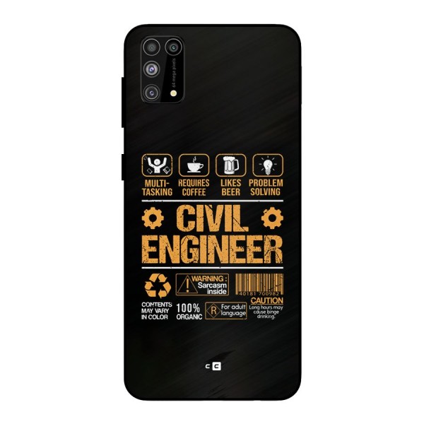 Civil Engineer Metal Back Case for Galaxy M31