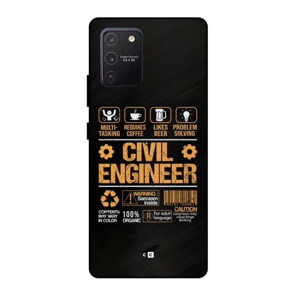 Civil Engineer Metal Back Case for Galaxy S10 Lite