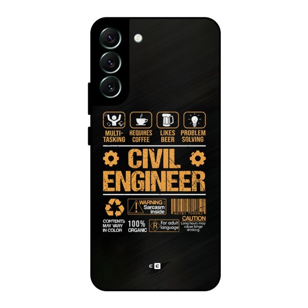 Civil Engineer Metal Back Case for Galaxy S22 Plus 5G