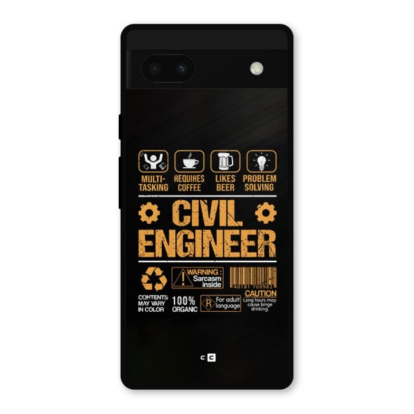 Civil Engineer Metal Back Case for Google Pixel 6a