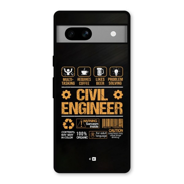 Civil Engineer Metal Back Case for Google Pixel 7a