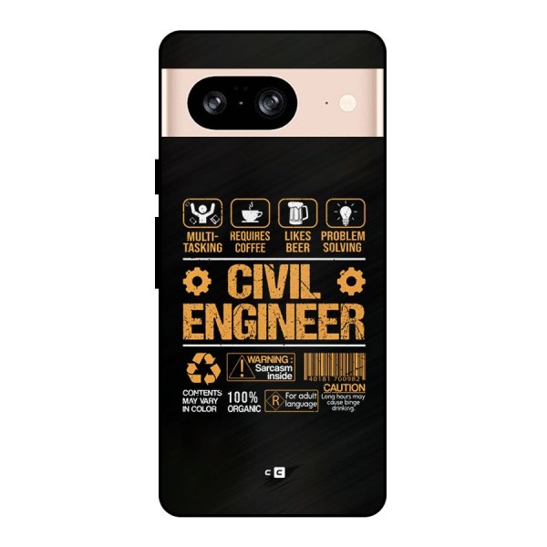 Civil Engineer Metal Back Case for Google Pixel 8