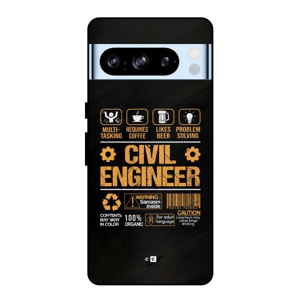 Civil Engineer Metal Back Case for Google Pixel 8 Pro