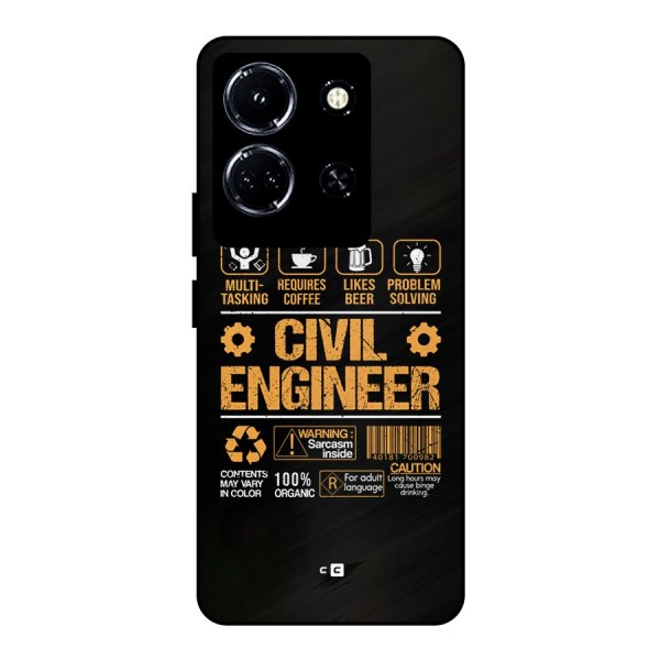 Civil Engineer Metal Back Case for Infinix Note 30 5G