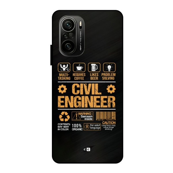 Civil Engineer Metal Back Case for Mi 11X Pro