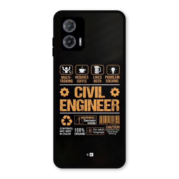 Civil Engineer Metal Back Case for Moto G73