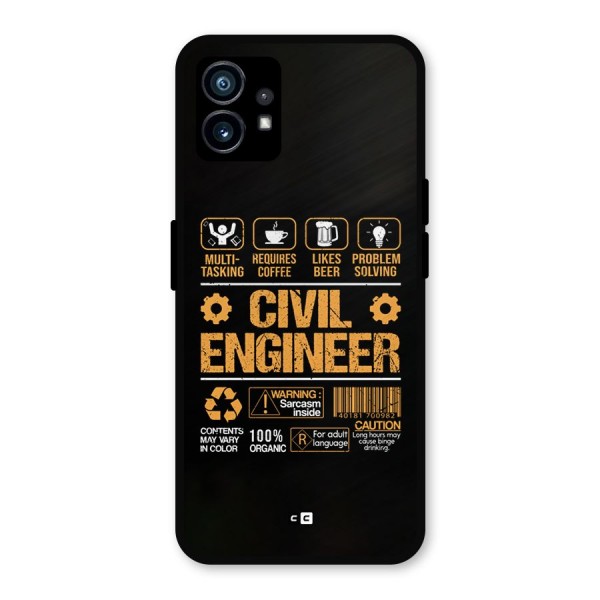 Civil Engineer Metal Back Case for Nothing Phone 1