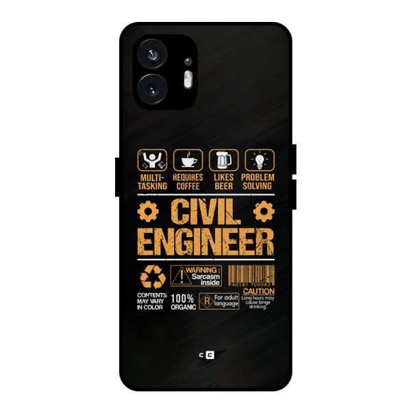 Civil Engineer Metal Back Case for Nothing Phone 2