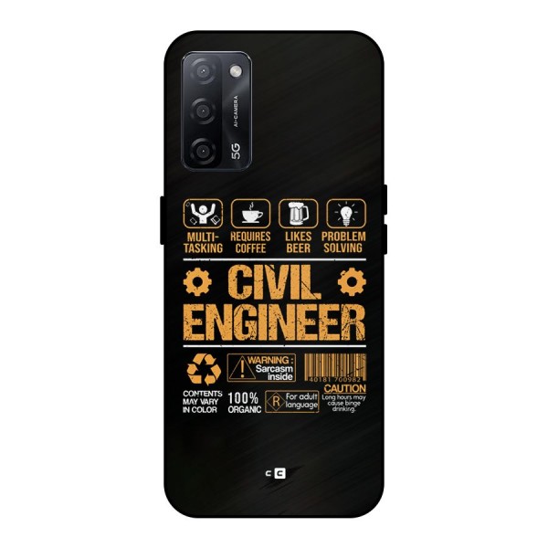 Civil Engineer Metal Back Case for Oppo A53s 5G