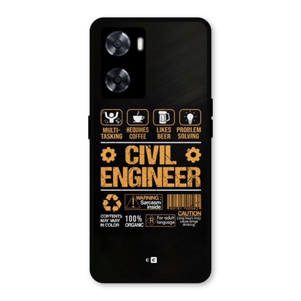 Civil Engineer Metal Back Case for Oppo A77