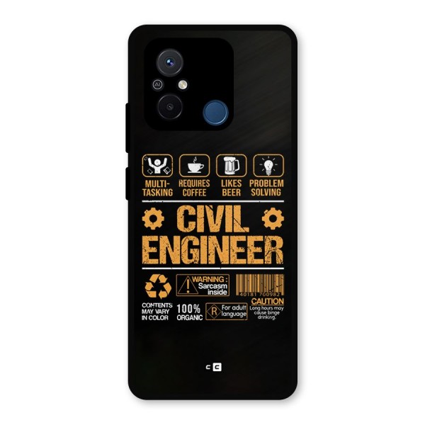 Civil Engineer Metal Back Case for Poco C55