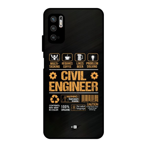 Civil Engineer Metal Back Case for Poco M3 Pro 5G