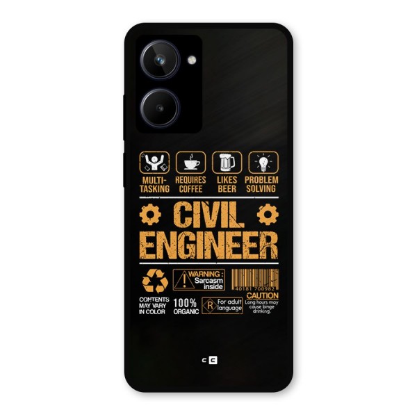 Civil Engineer Metal Back Case for Realme 10