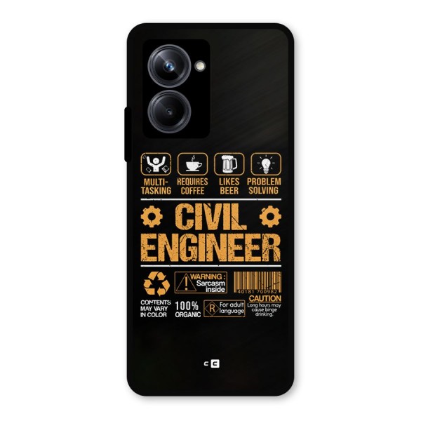 Civil Engineer Metal Back Case for Realme 10 Pro