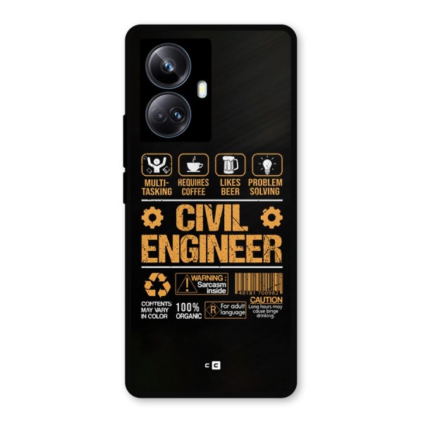 Civil Engineer Metal Back Case for Realme 10 Pro Plus