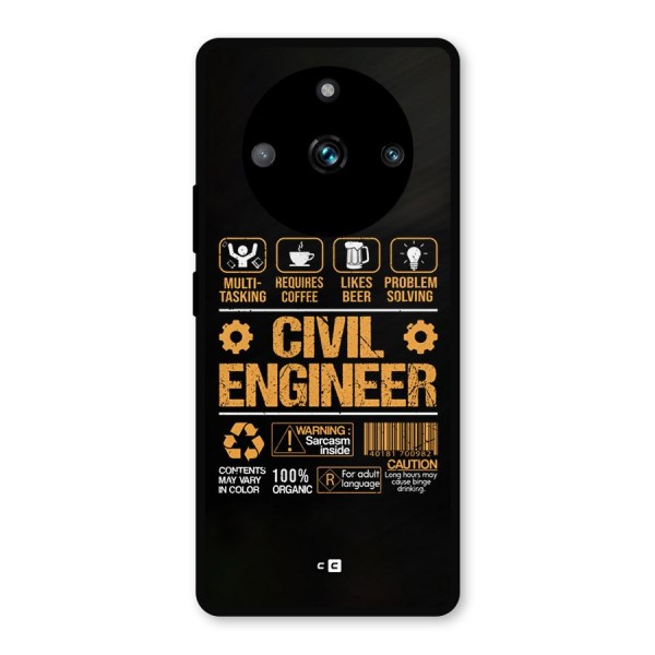 Civil Engineer Metal Back Case for Realme 11 Pro