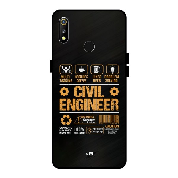 Civil Engineer Metal Back Case for Realme 3