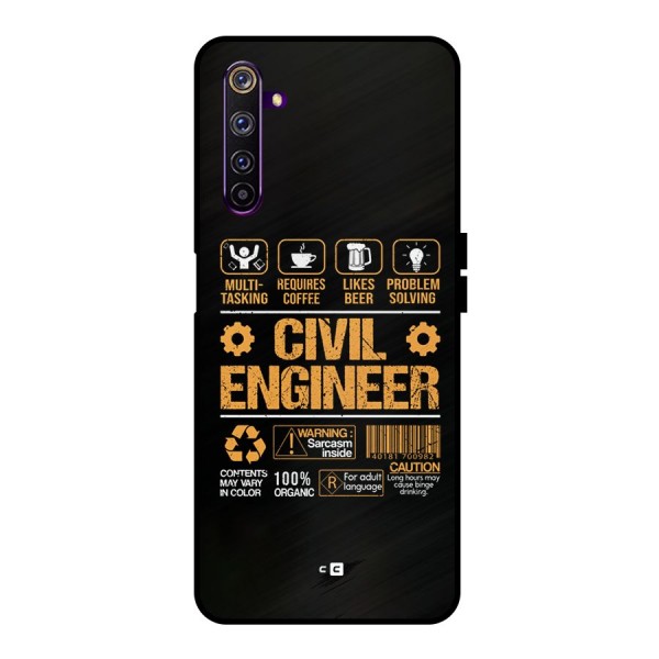 Civil Engineer Metal Back Case for Realme 6 Pro