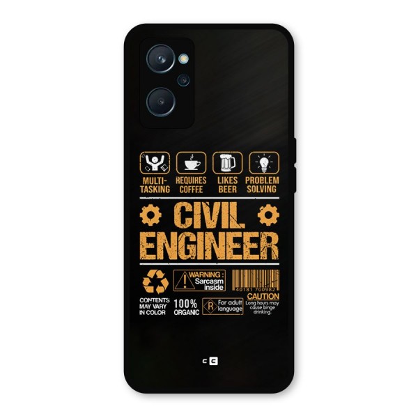 Civil Engineer Metal Back Case for Realme 9i