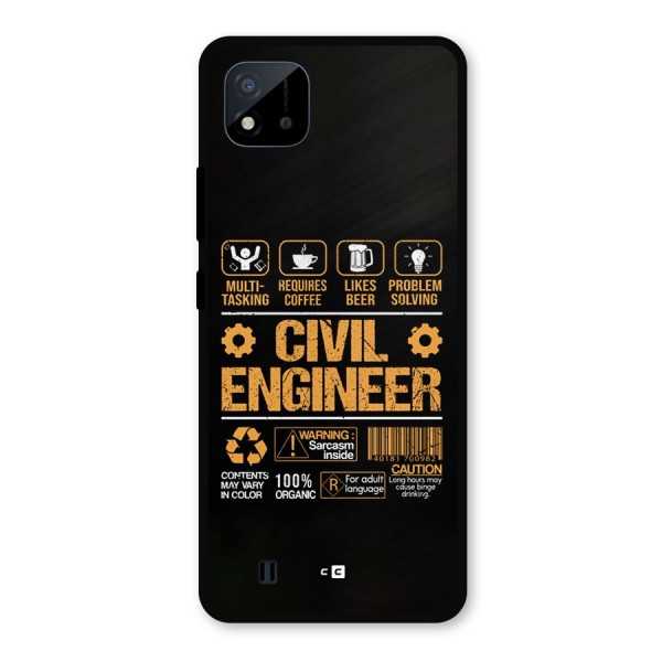 Civil Engineer Metal Back Case for Realme C11 2021