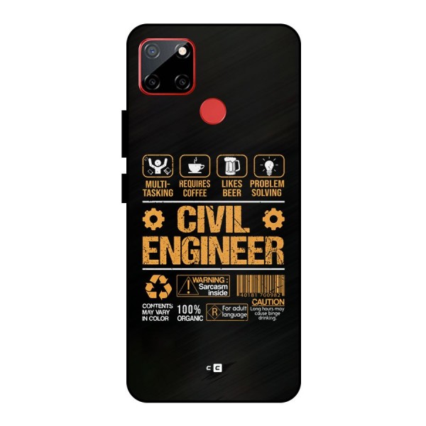 Civil Engineer Metal Back Case for Realme C12