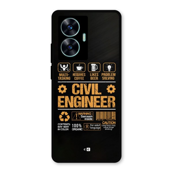 Civil Engineer Metal Back Case for Realme C55