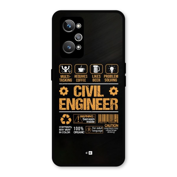 Civil Engineer Metal Back Case for Realme GT 2