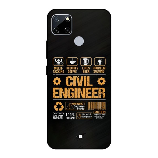 Civil Engineer Metal Back Case for Realme Narzo 20