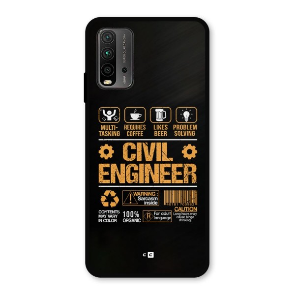 Civil Engineer Metal Back Case for Redmi 9 Power