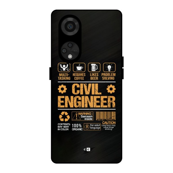 Civil Engineer Metal Back Case for Reno8 T 5G