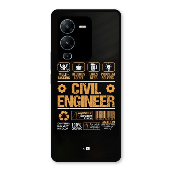 Civil Engineer Metal Back Case for Vivo V25 Pro