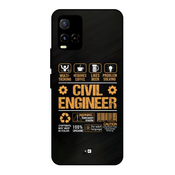 Civil Engineer Metal Back Case for Vivo Y21