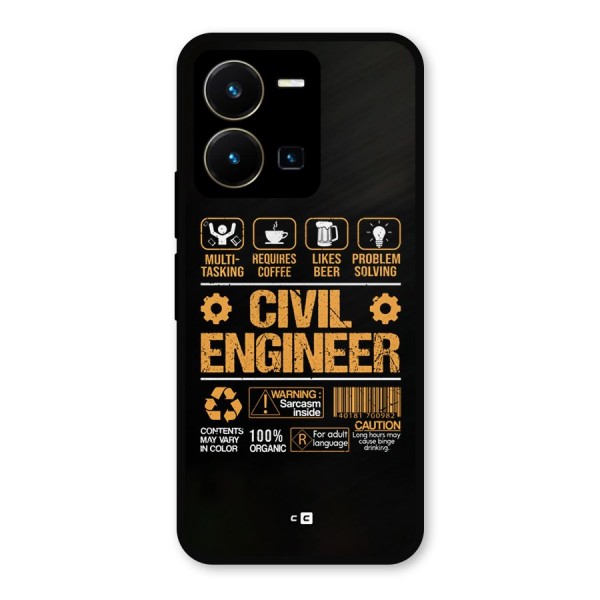 Civil Engineer Metal Back Case for Vivo Y35