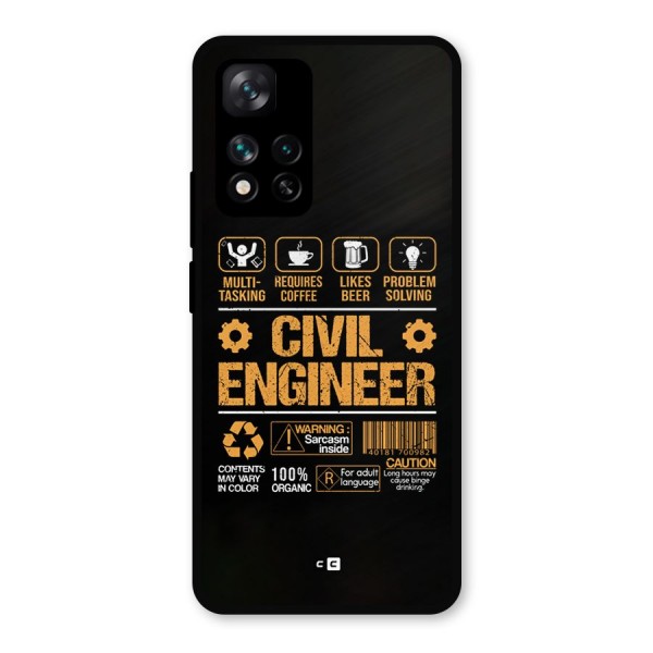 Civil Engineer Metal Back Case for Xiaomi 11i 5G