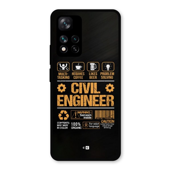 Civil Engineer Metal Back Case for Xiaomi 11i Hypercharge 5G