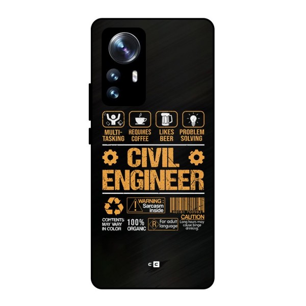 Civil Engineer Metal Back Case for Xiaomi 12 Pro